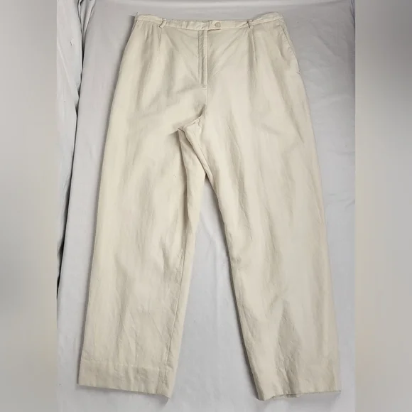 Vintage Pendleton Virgin Wool Lined White Pants Size 16 Hi-Rise Straight Leg - Picture 16 of 16